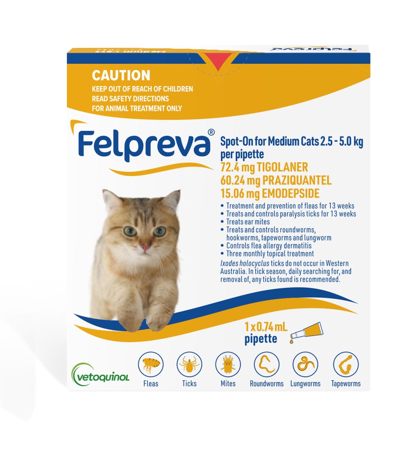 Felpreva Spot On Solution For Medium Cats 2.5-5kg