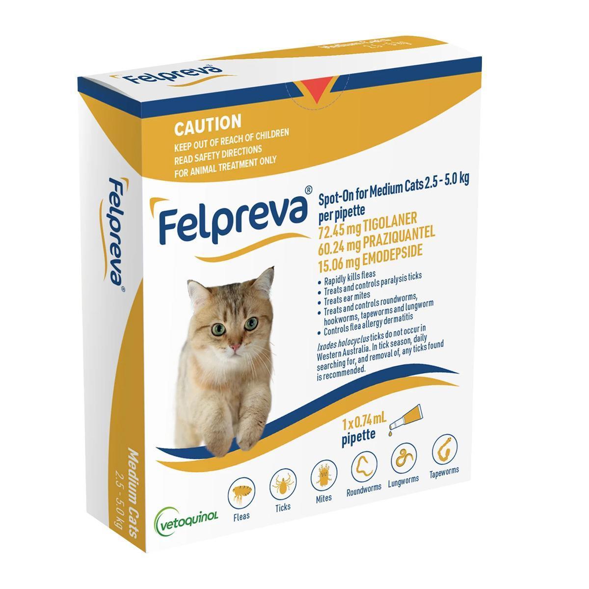 Felpreva Spot On Solution For Medium Cats 2.5-5kg
