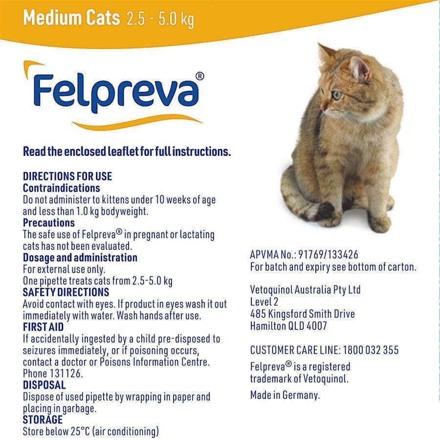 Felpreva Spot On Solution For Medium Cats 2.5-5kg