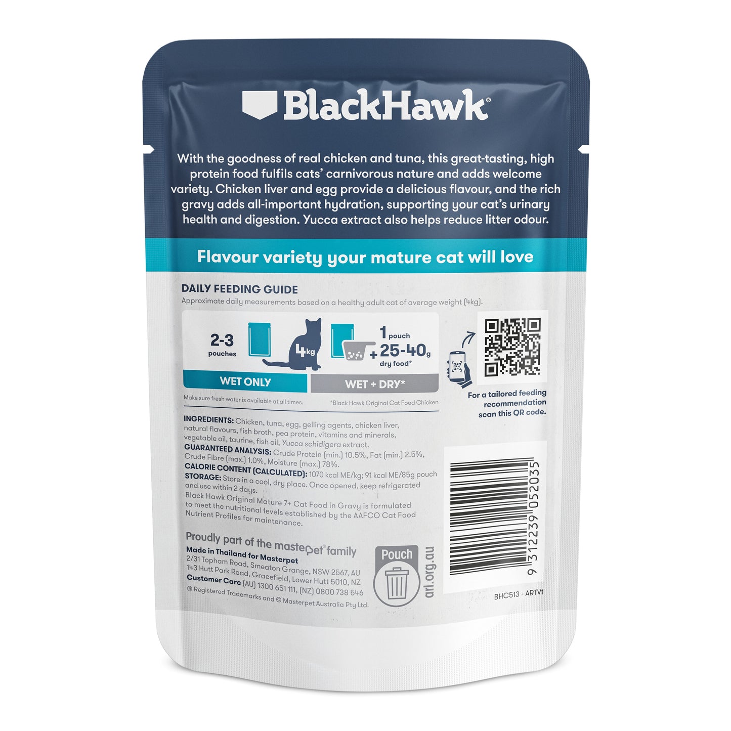 Black Hawk Original Chicken & Tuna Gravy Mature Wet Cat Food