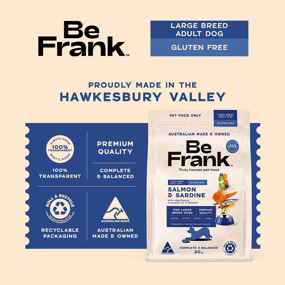 Be Frank Large Breed Salmon & Sardine Dry Dog Food
