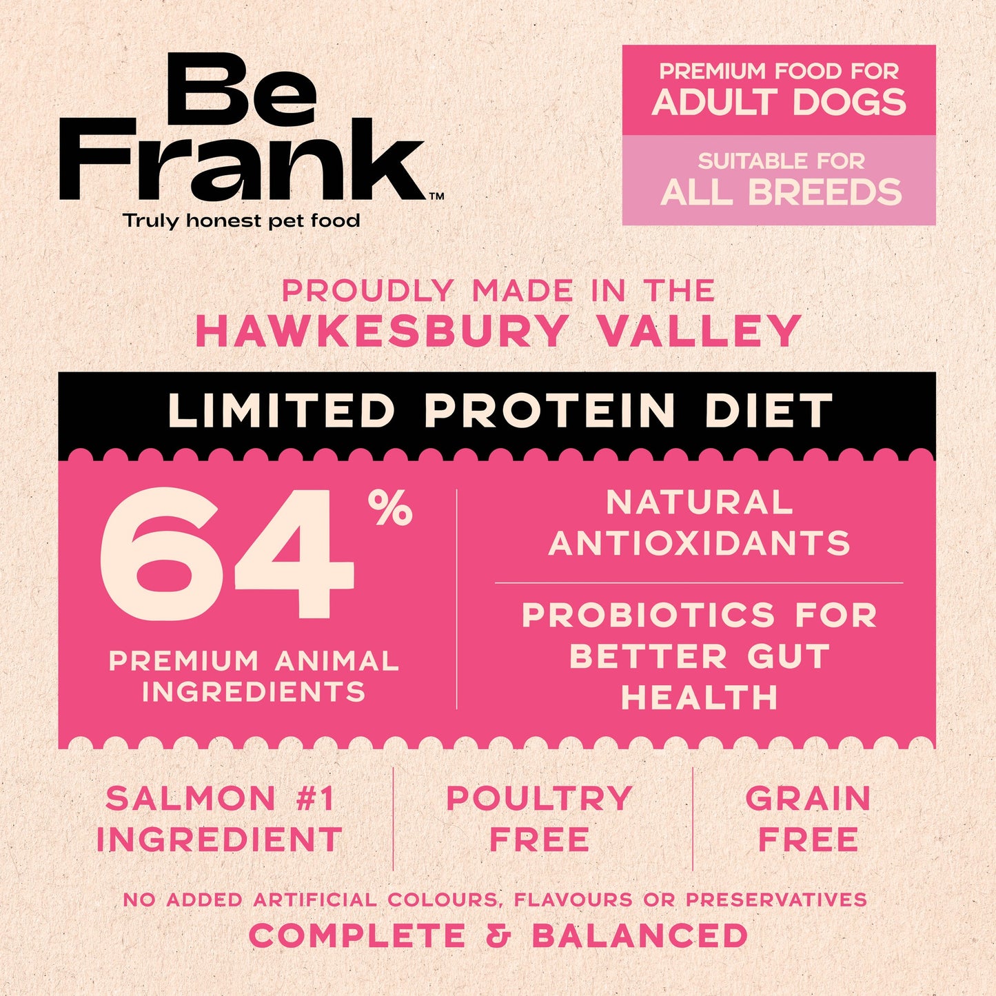 Be Frank Grain Free Adult Salmon & Sardine Dry Dog Food