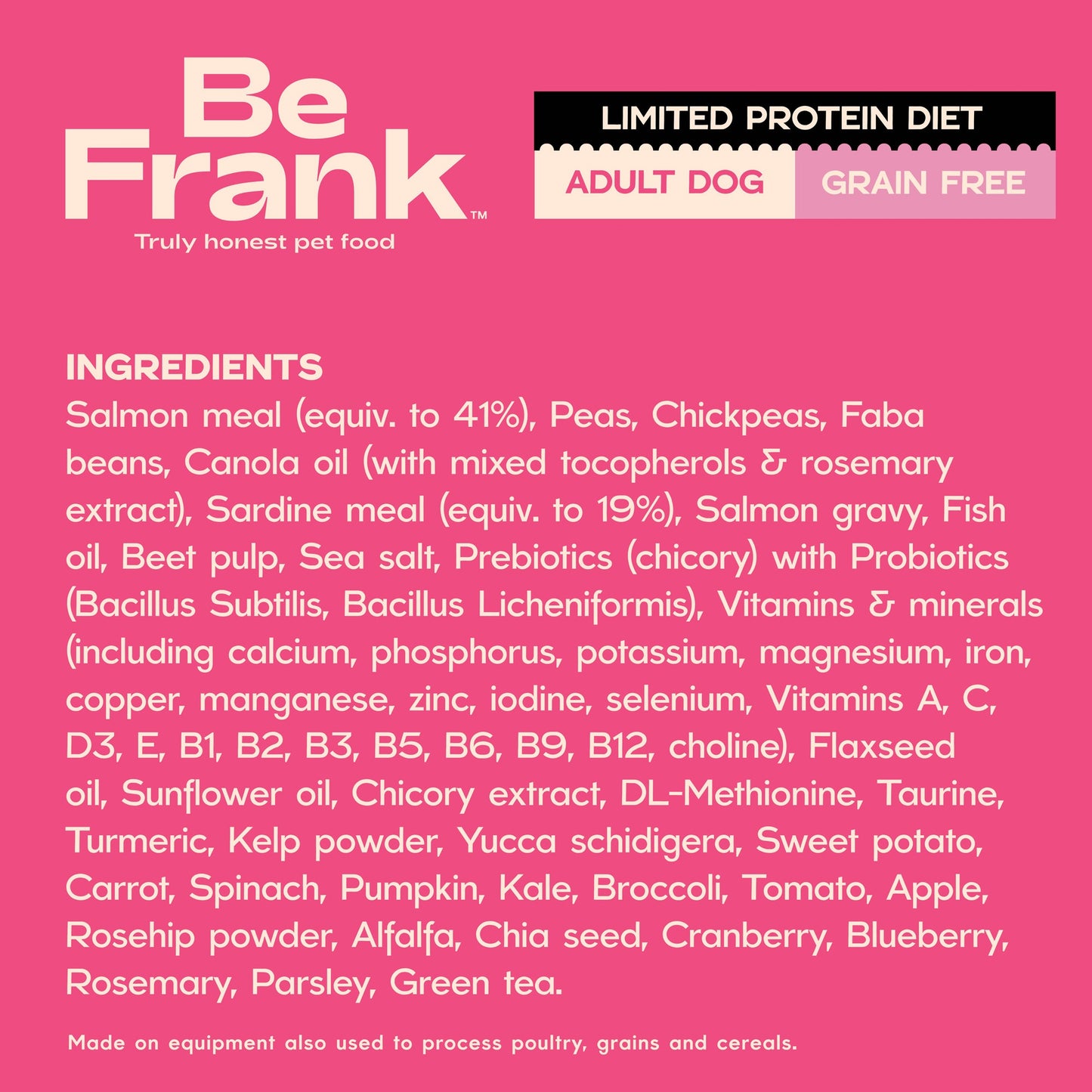 Be Frank Grain Free Adult Salmon & Sardine Dry Dog Food