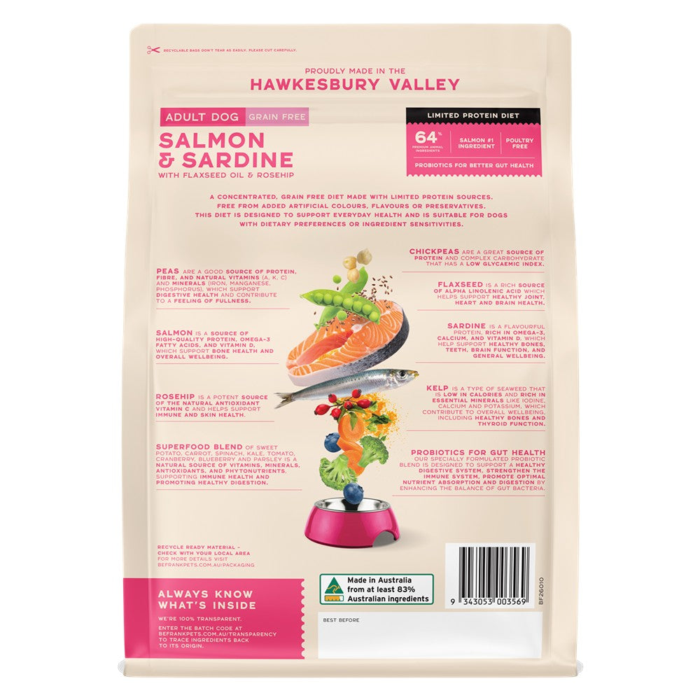Be Frank Grain Free Salmon & Sardine Dry Dog Food