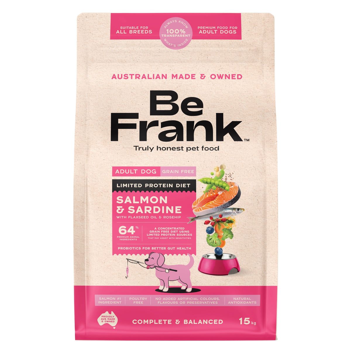 Be Frank Grain Free Adult Salmon & Sardine Dry Dog Food
