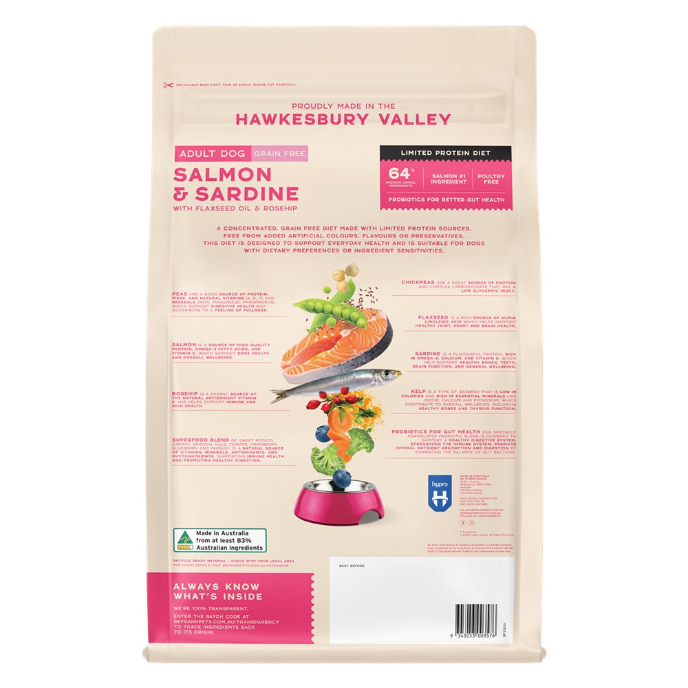 Be Frank Grain Free Salmon & Sardine Dry Dog Food