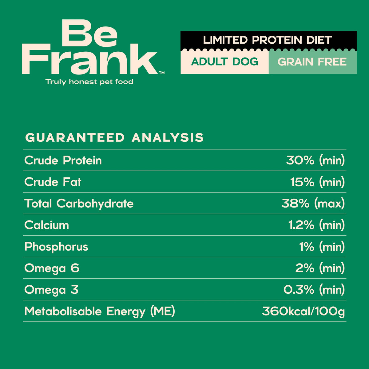 Be Frank Adult Grain Free Duck & Turkey Dry Dog Food