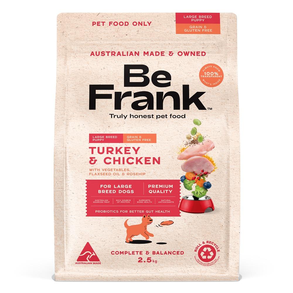 Be Frank Large Breed Puppy Grain Free Turkey & Chicken Dry Dog Food