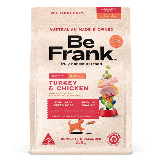 Be Frank Large Breed Puppy Grain Free Turkey & Chicken Dry Dog Food