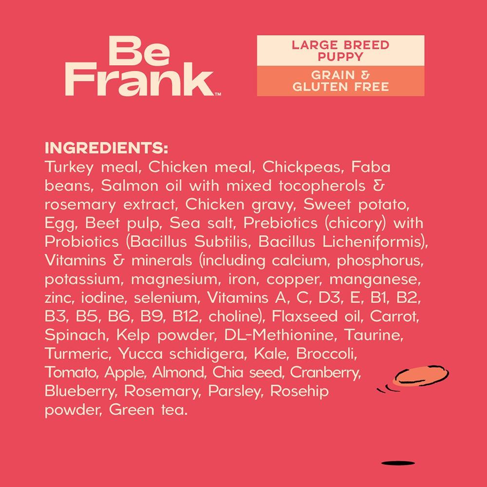 Be Frank Large Breed Puppy Grain Free Turkey & Chicken Dry Dog Food