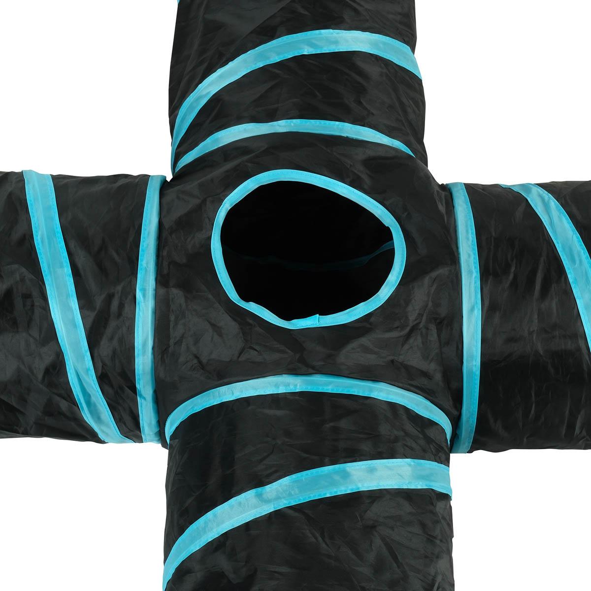 Lexi & Me 4 Way Cat Tunnel Black/Blue Cat Toy