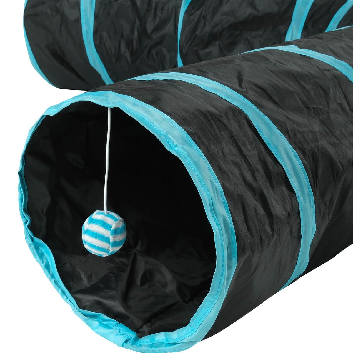 Lexi & Me 4 Way Cat Tunnel Black/Blue Cat Toy