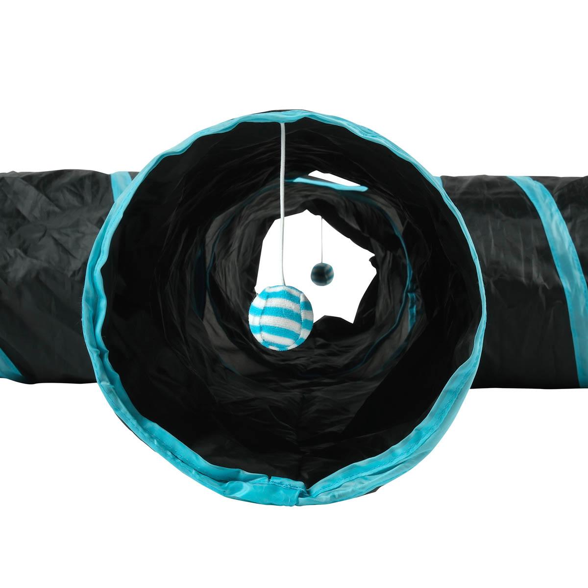 Lexi & Me 4 Way Cat Tunnel Black/Blue Cat Toy