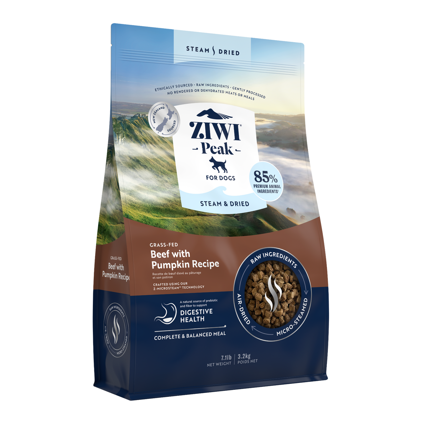 Ziwi Peak Steam & Dried Grass-fed Beef with Pumpkin Dry Dog Food