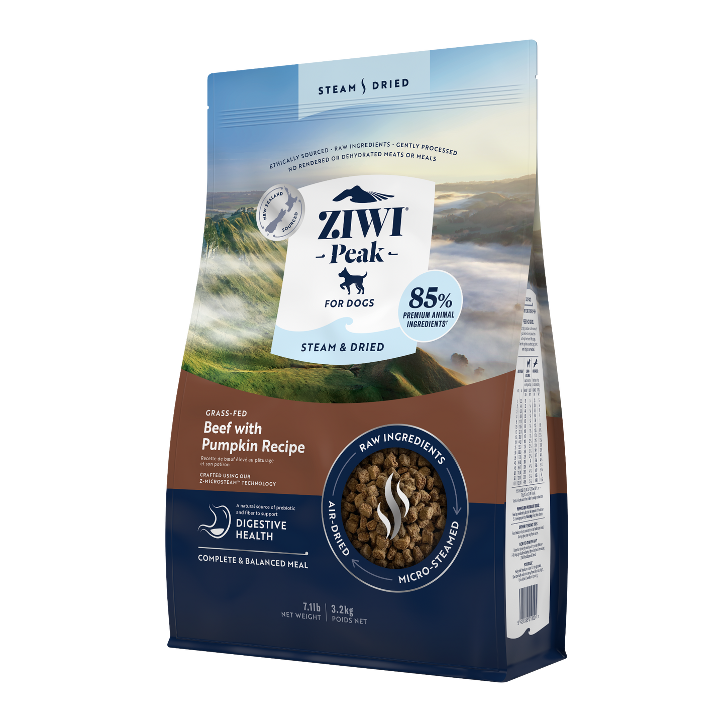 Ziwi Peak Steam & Dried Grass-fed Beef with Pumpkin Dry Dog Food