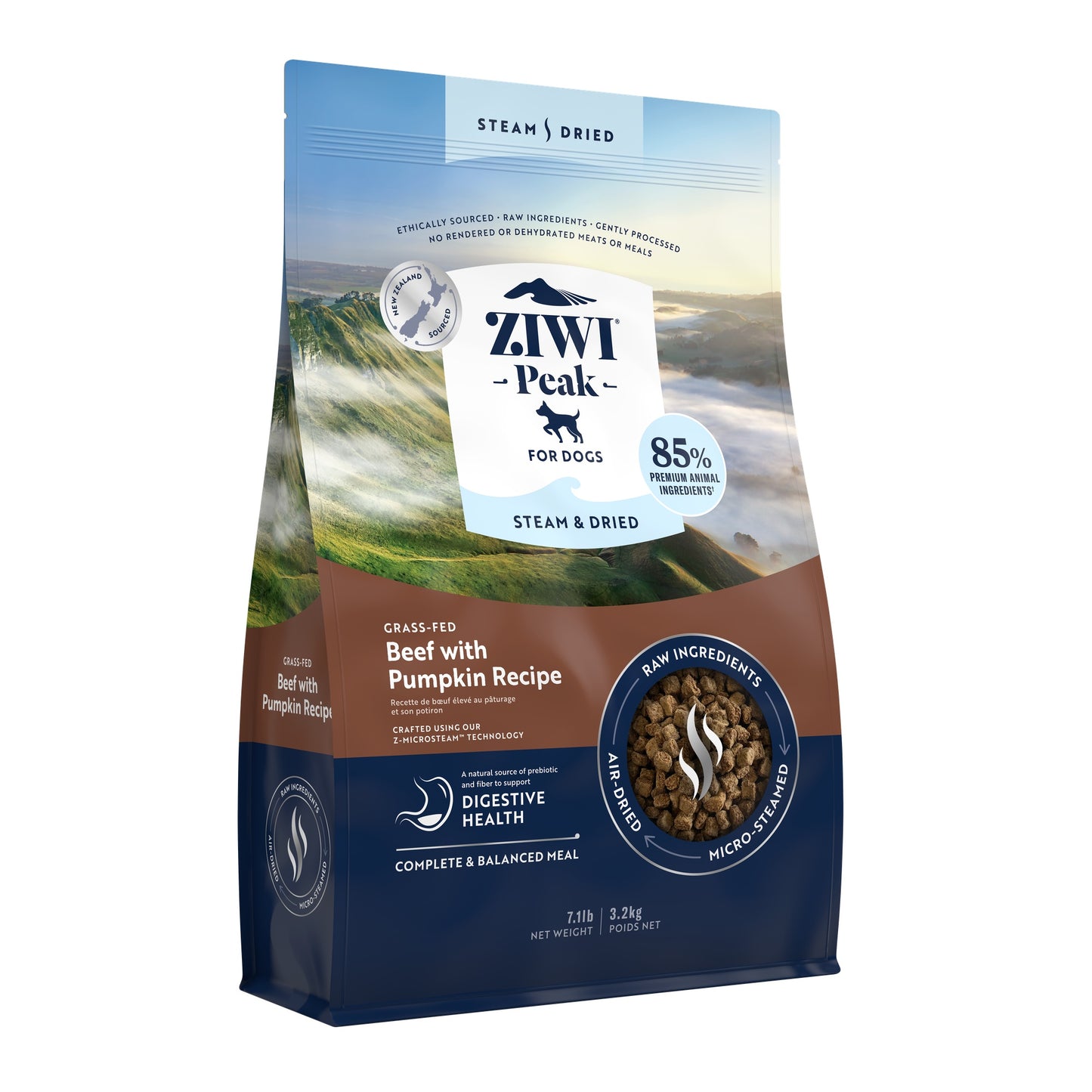 Ziwi Peak Steam & Dried Grass-fed Beef with Pumpkin Dry Dog Food