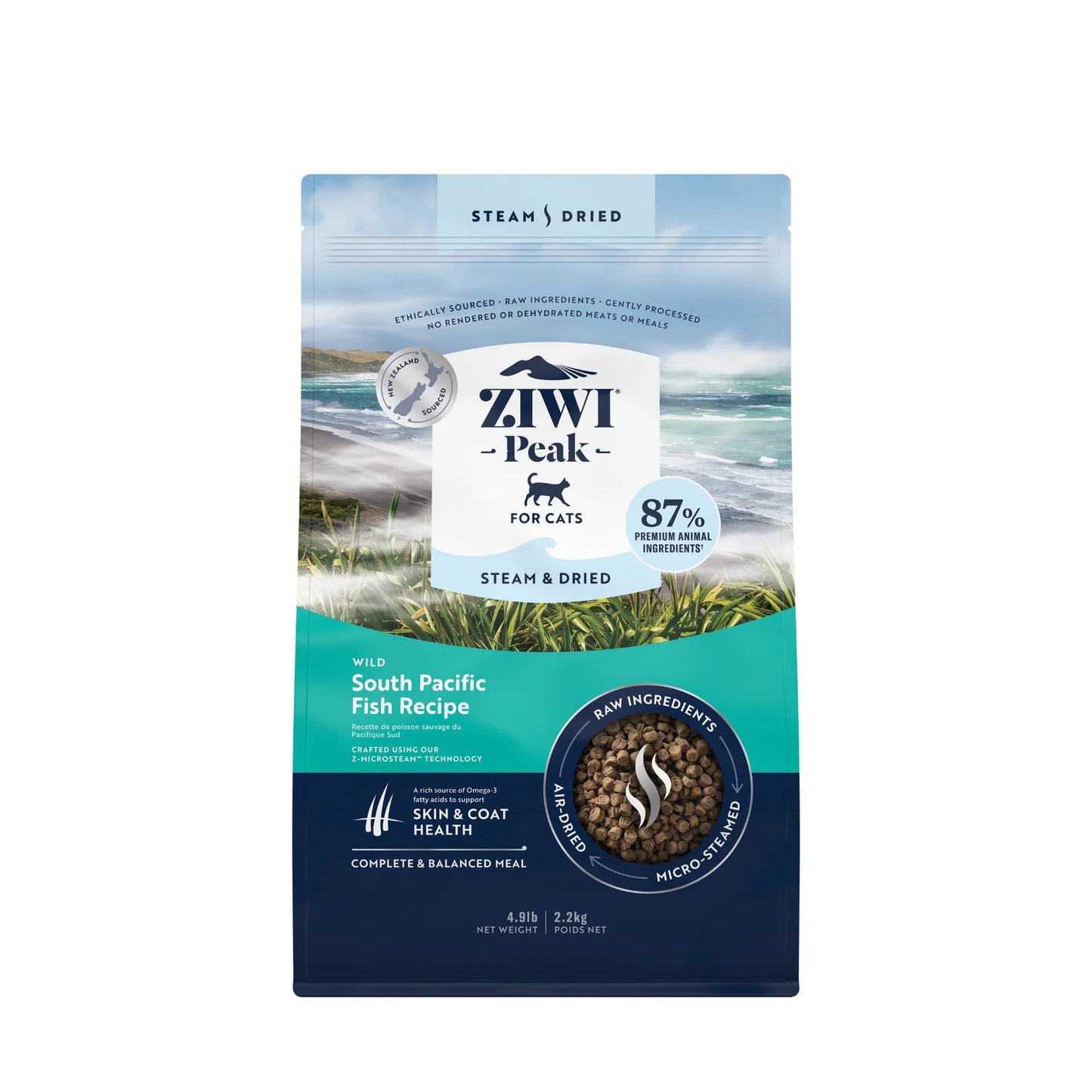 Ziwi Peak Steam & Dried Wild South Pacific Fish Dry Cat Food