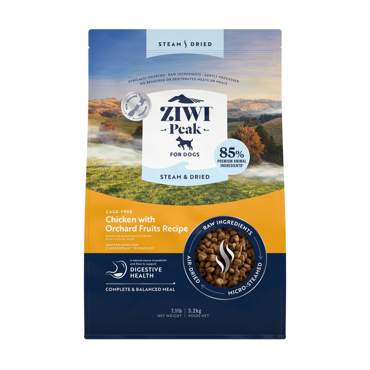 Ziwi Peak Steam & Dried Cage-free Chicken with Orchard Fruits Dry Dog Food