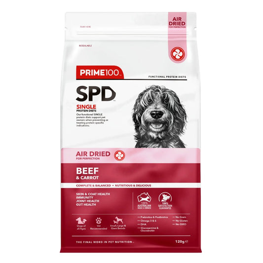 Prime100 SPD Air Dried Beef & Carrot Dry Dog Food