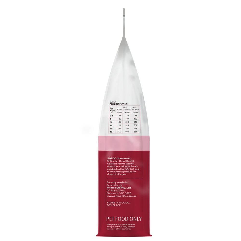 Prime100 SPD Air Dried Beef & Carrot Dry Dog Food