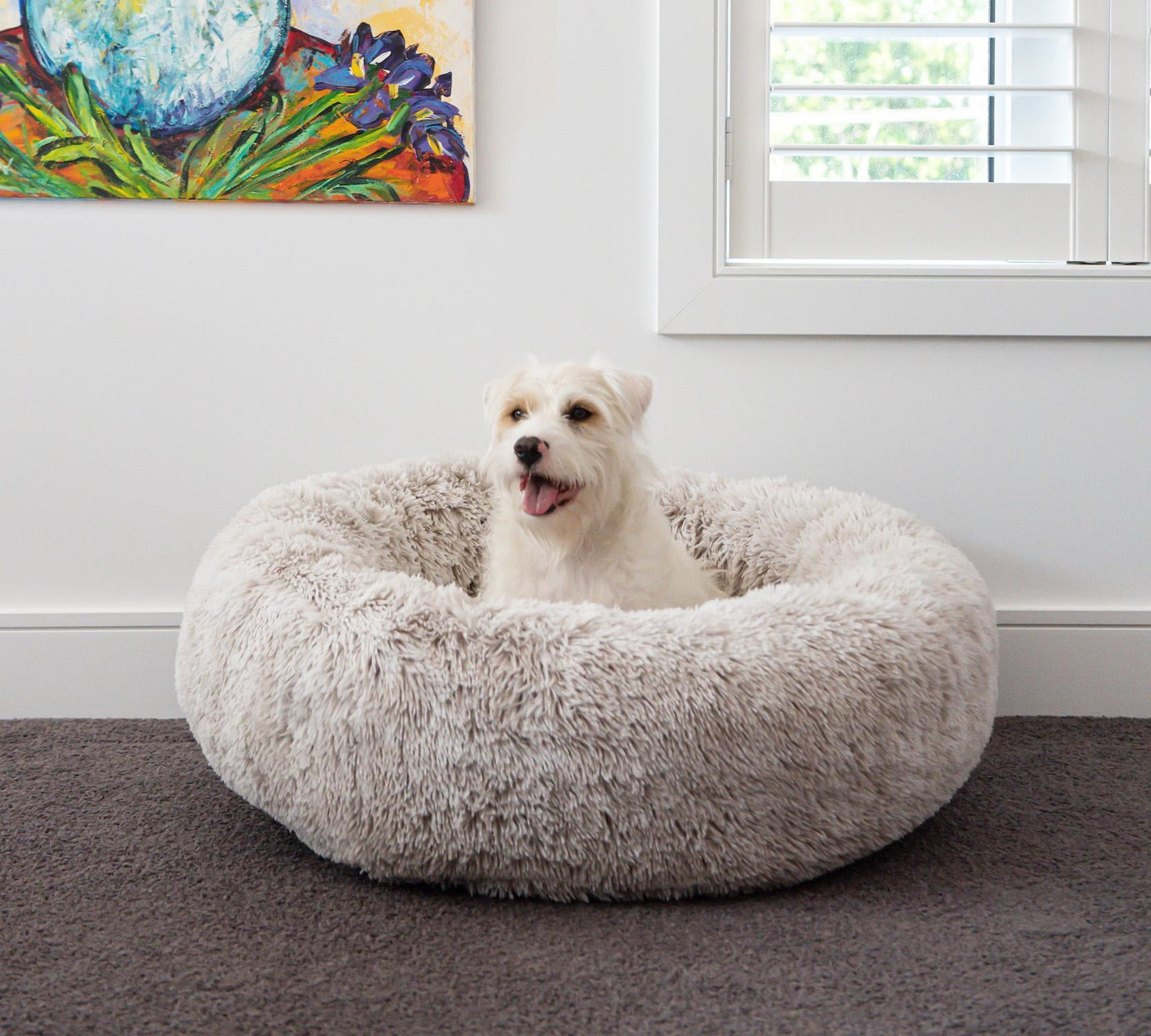 Hugzzz Orthopaedic Curl Up Cloud Calming Dog Bed Alpine