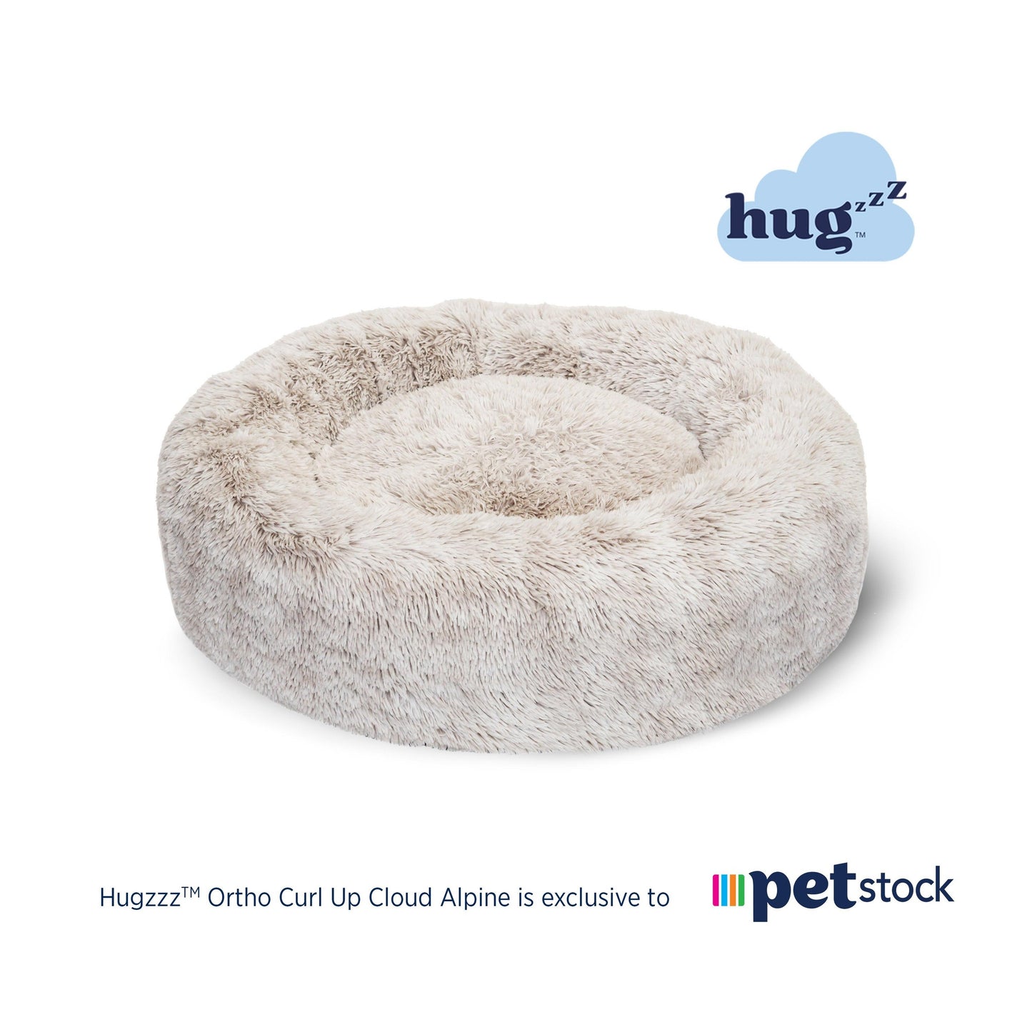 Hugzzz Orthopaedic Curl Up Cloud Calming Dog Bed Alpine