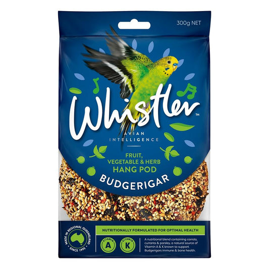 Whistler Budgerigar Fruit, Veg, & Herb Superfoods Hang Pod Bird Treat