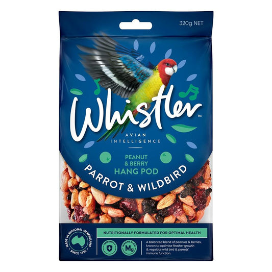 Whistler Parrot & Wildbird Berries & Peanut Blend Hang Pod Bird Treat