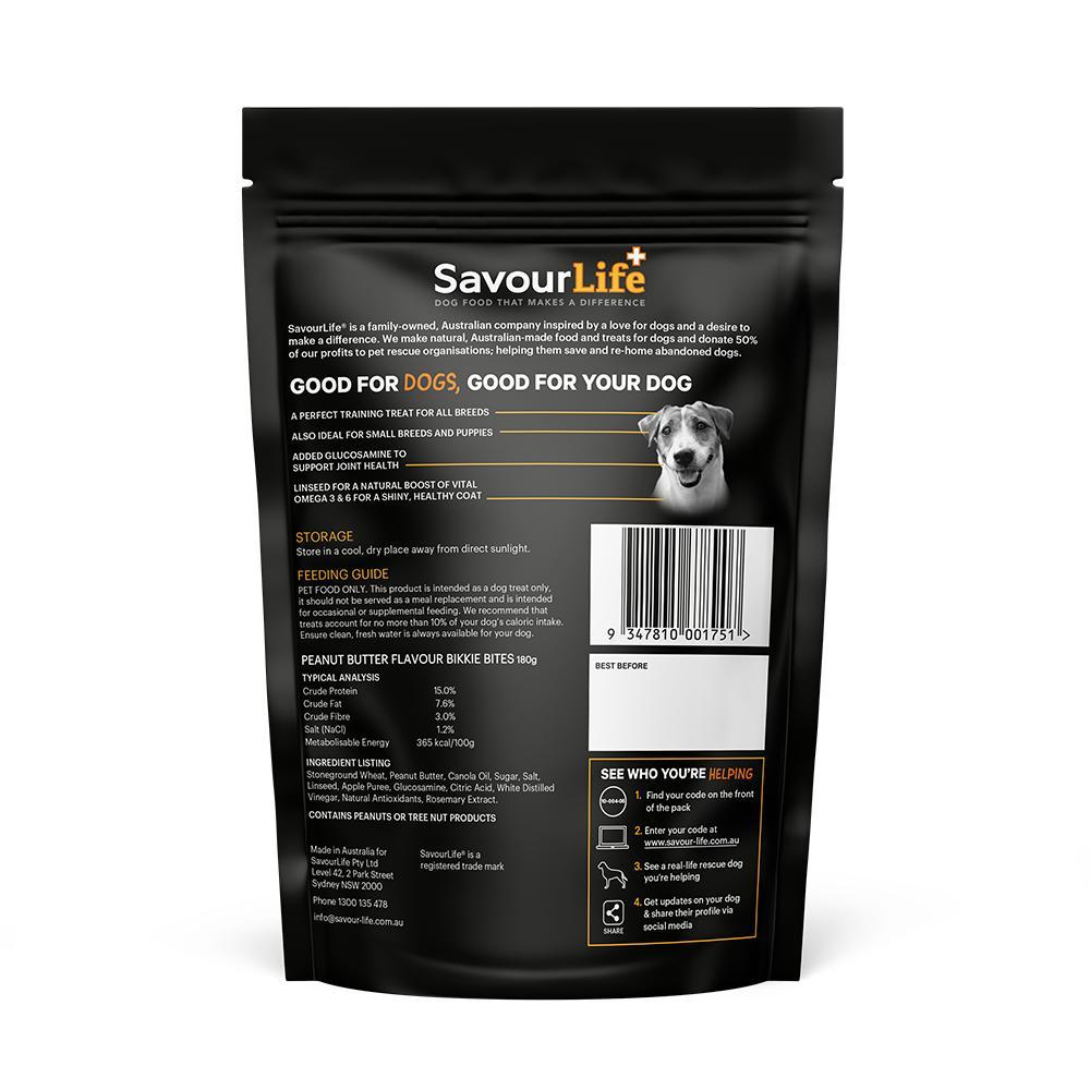 SavourLife Peanut Butter Bikkie Bites Dog Treats 180g
