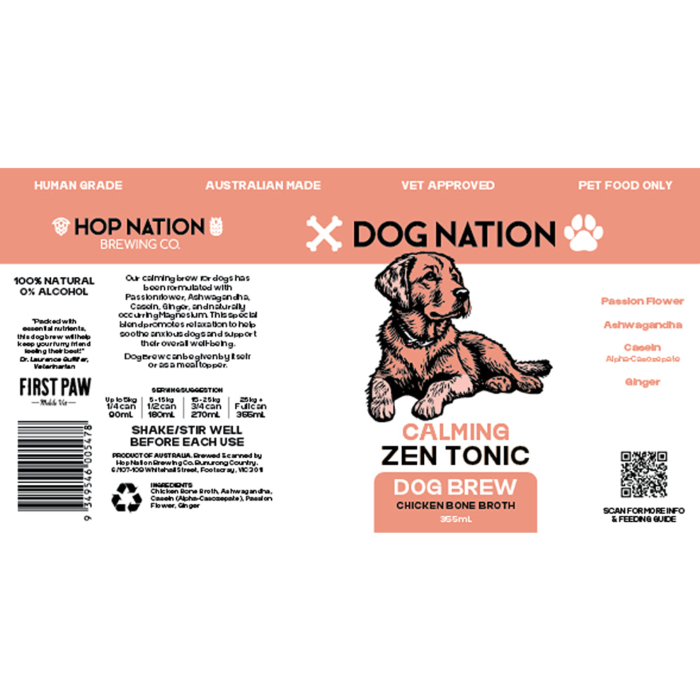 Dog Nation Dog Beer Calming Chicken Bone Broth Dog Treats
