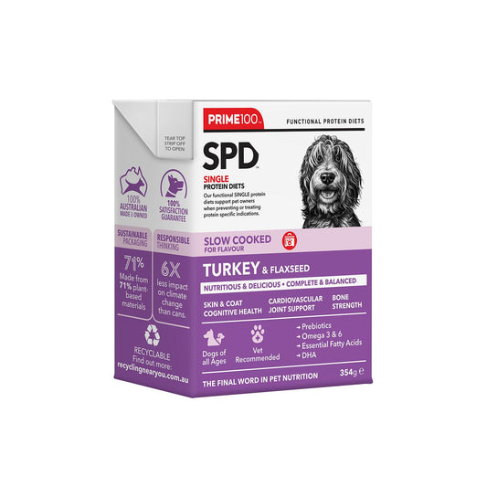 Prime100 SPD Slow Cooked Turkey & Flaxseed Wet Dog Food