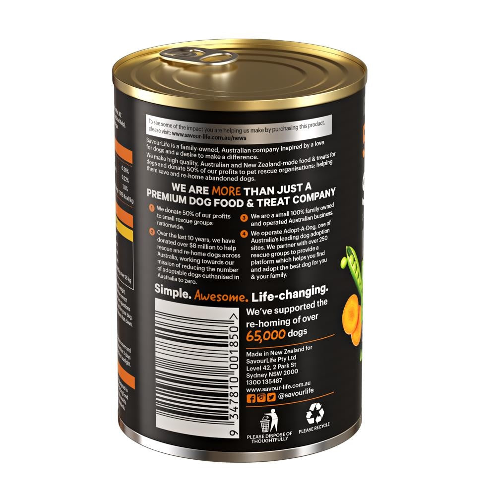 SavourLife Grain Free Adult Lamb Recipe Wet Dog Food 375g