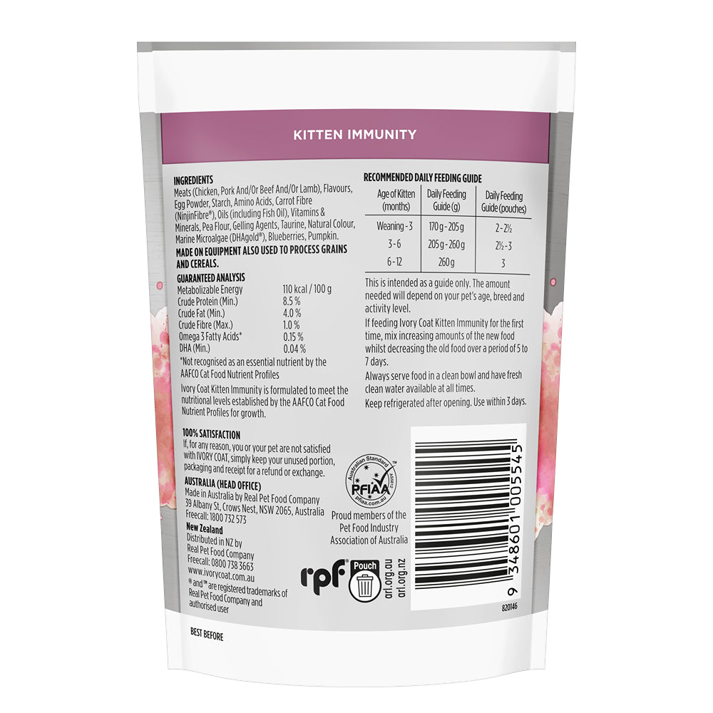 Ivory Coat Inspired by Raw Immunity Wet Kitten Food 85g