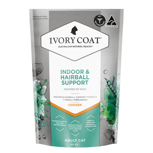 Ivory Coat Inspired by Raw Indoor & Hairball Wet Cat Food 85g