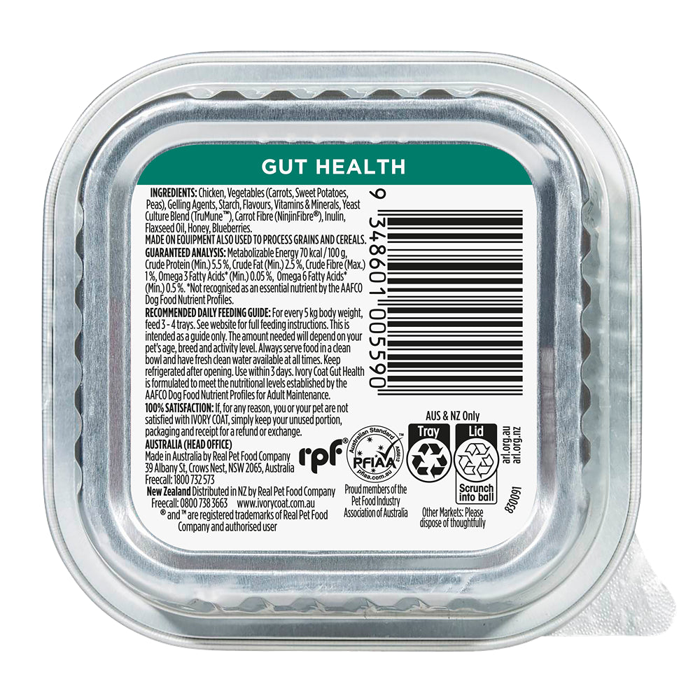 Ivory Coat Inspired by Raw Gut Health Wet Dog Food 100g