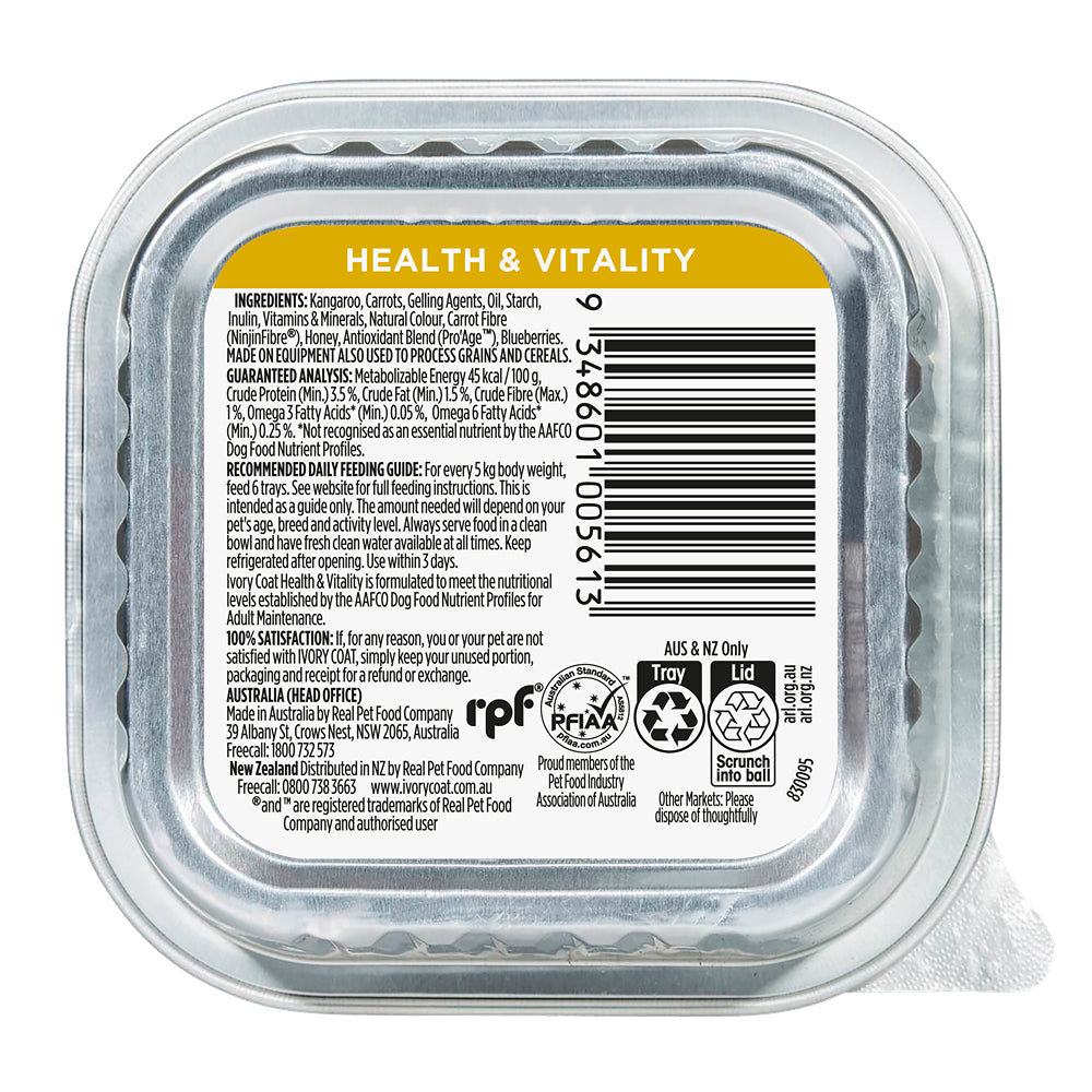 Ivory Coat Inspired by Raw Health & Vitality Wet Dog Food 100g