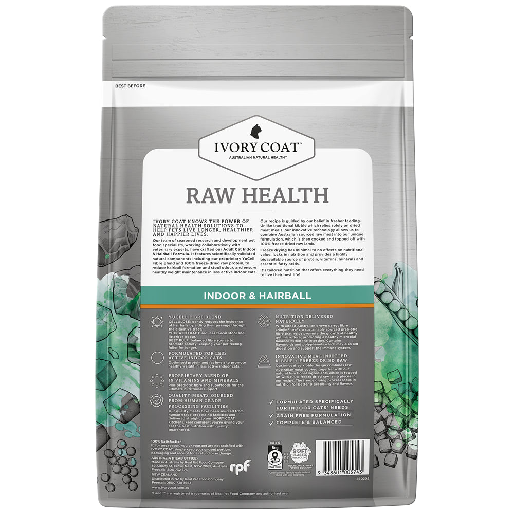 Ivory Coat Raw Health Indoor & Hairball Dry Cat Food