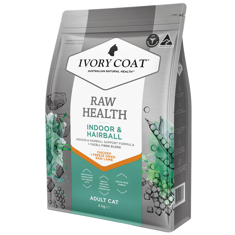 Ivory Coat Raw Health Indoor & Hairball Dry Cat Food