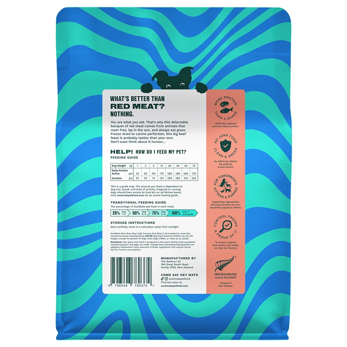 SoulMate Roar Roar Roar Freeze Dried High Country Red Meat Dry Dog Food