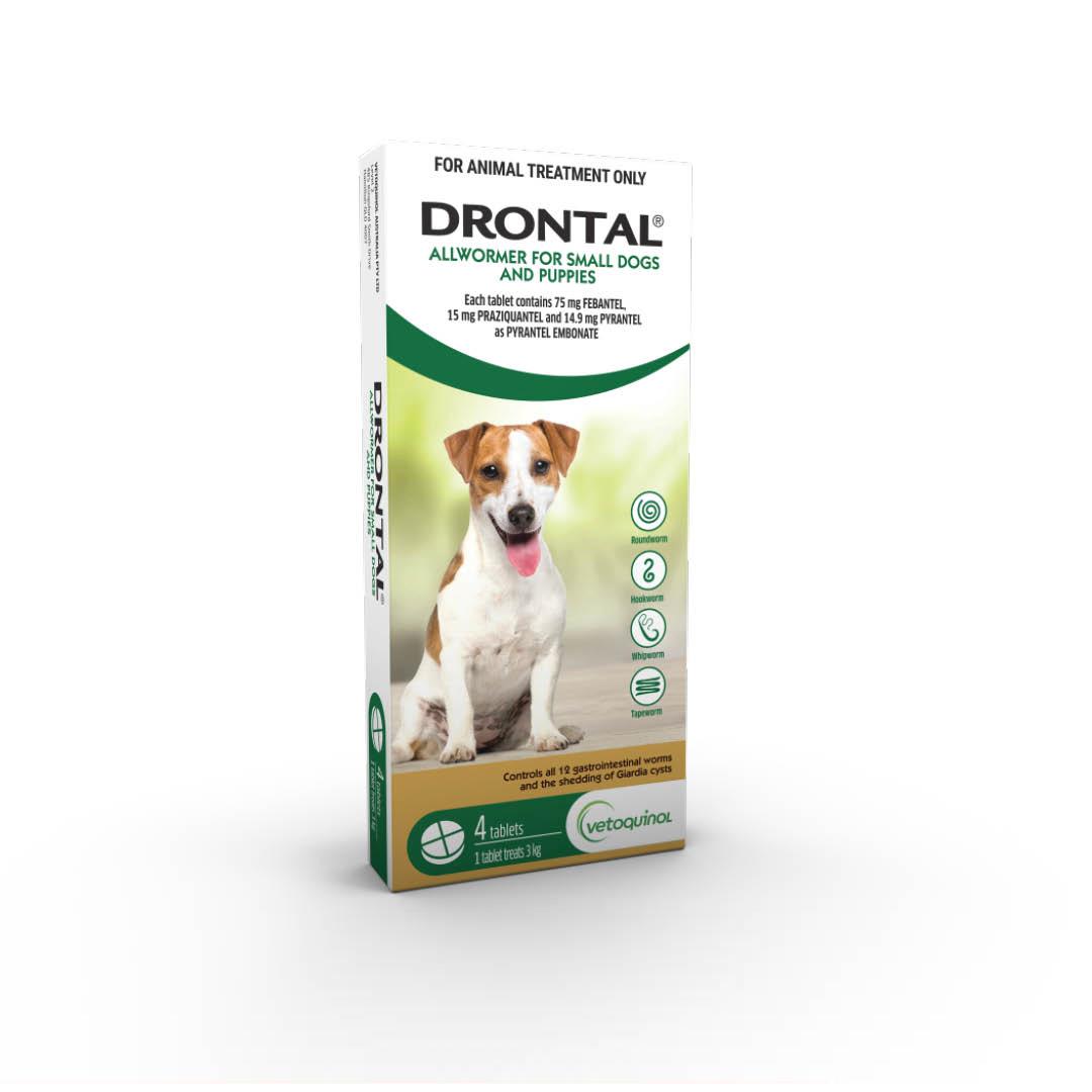 Drontal Allwormer Tablets < 3kg Small Dog and Puppy 4 Pack