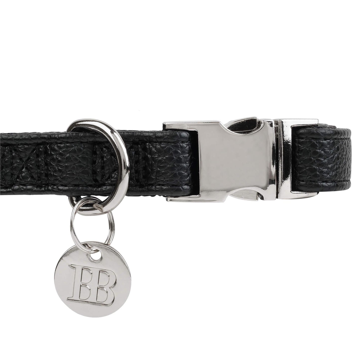 Buddy & Belle Faux Leather Dog Collar Black