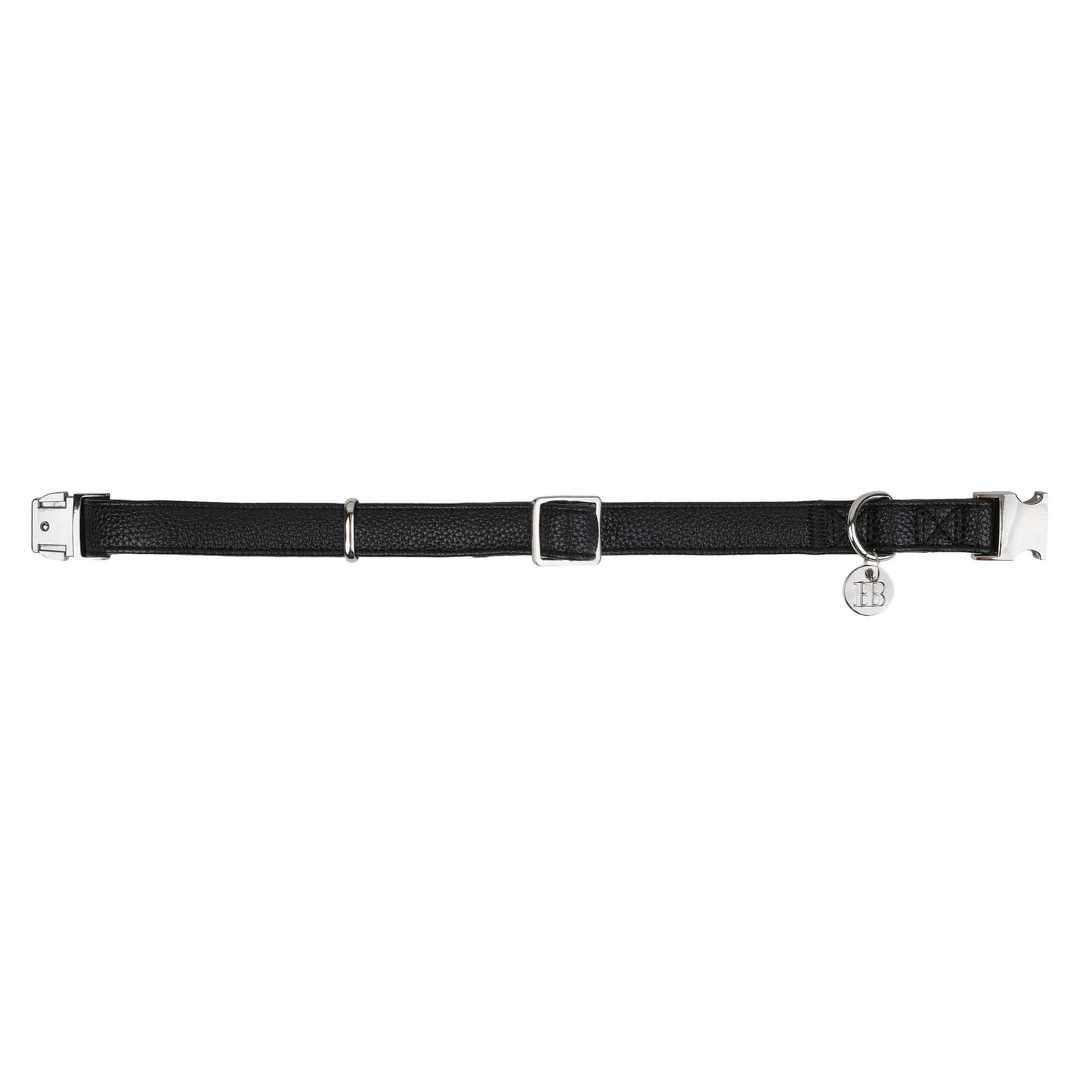 Buddy & Belle Faux Leather Dog Collar Black