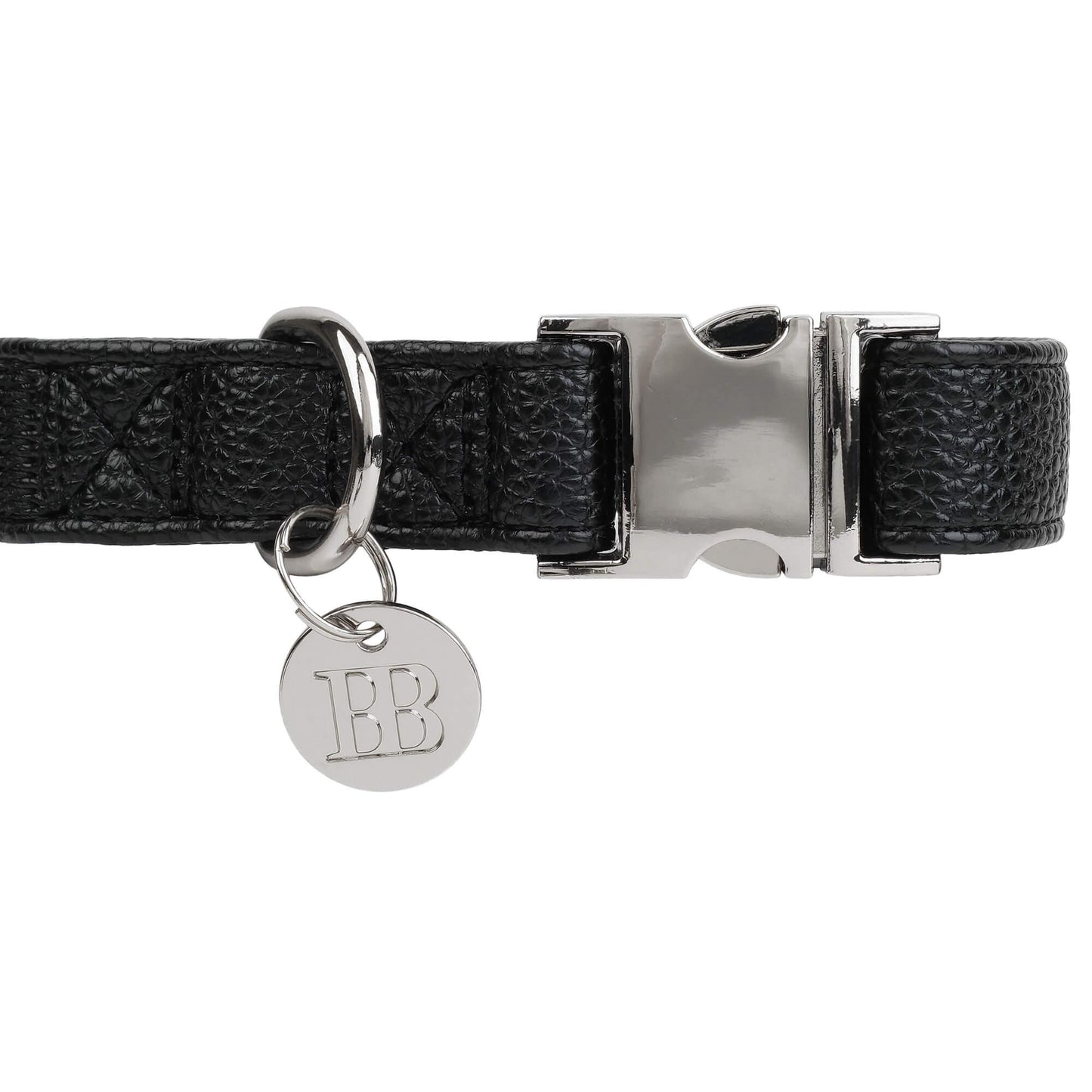 Buddy & Belle Faux Leather Dog Collar Black