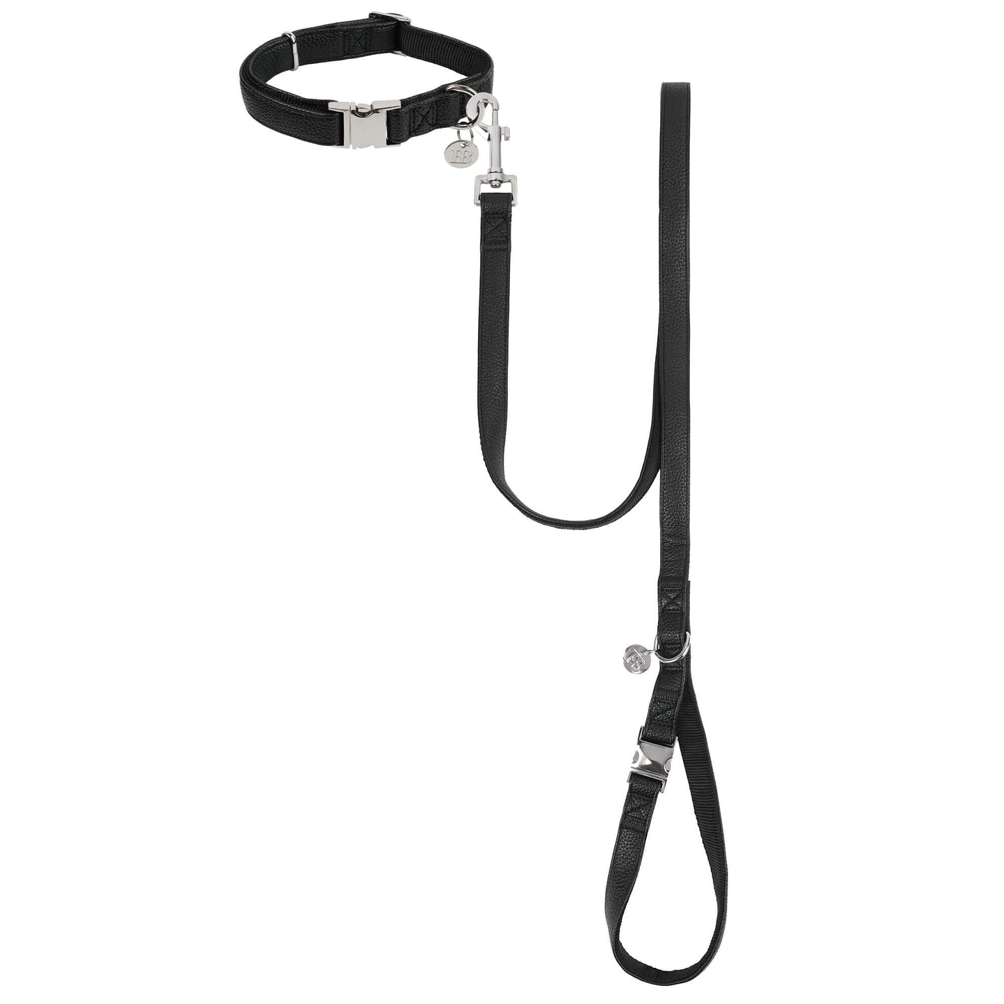Buddy & Belle Faux Leather Dog Collar Black