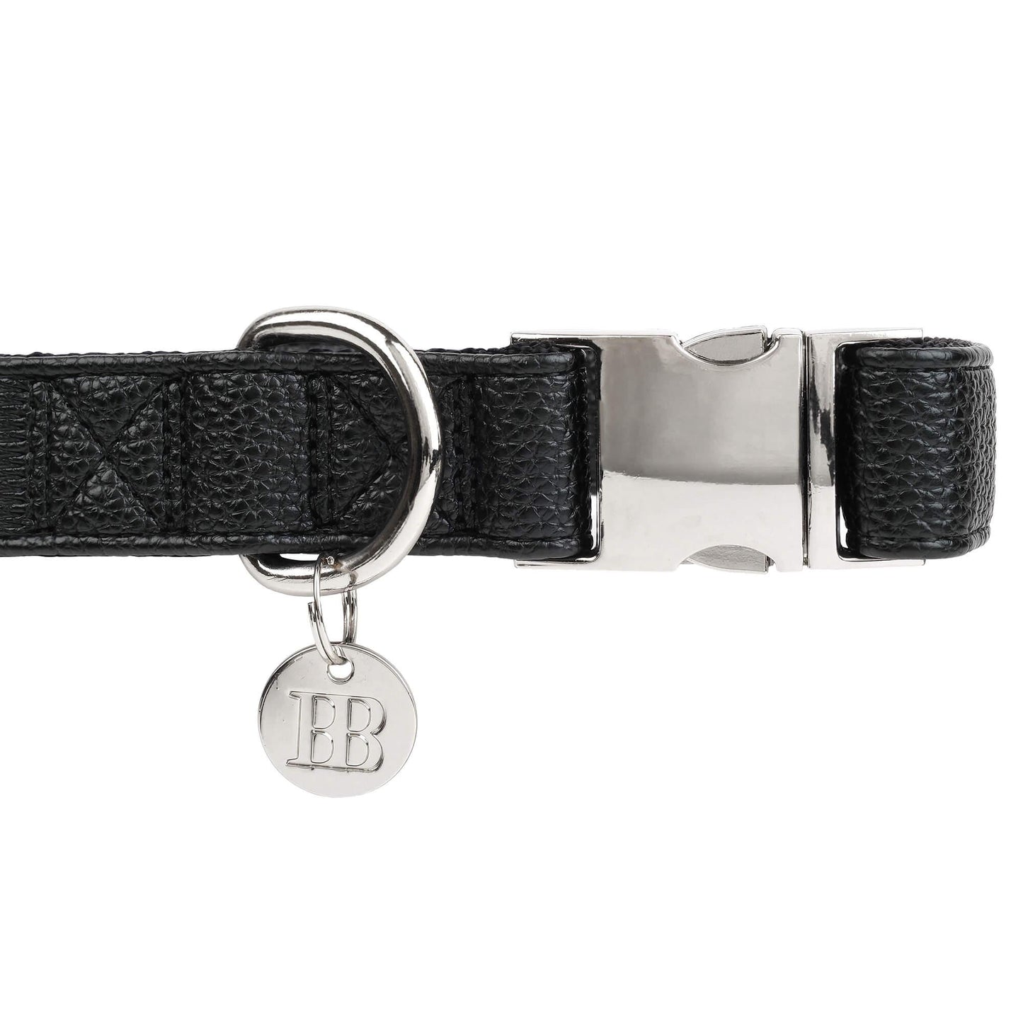 Buddy & Belle Faux Leather Dog Collar Black