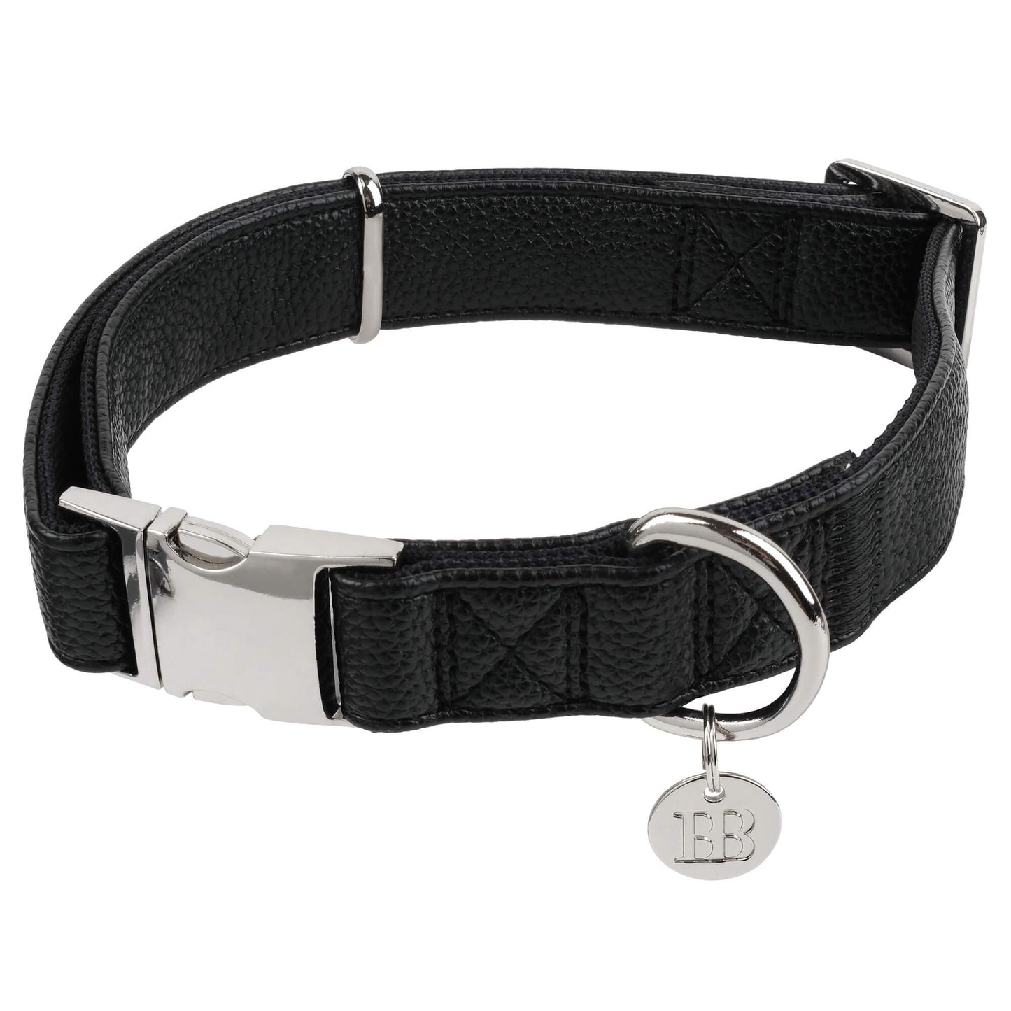 Buddy & Belle Faux Leather Dog Collar Black