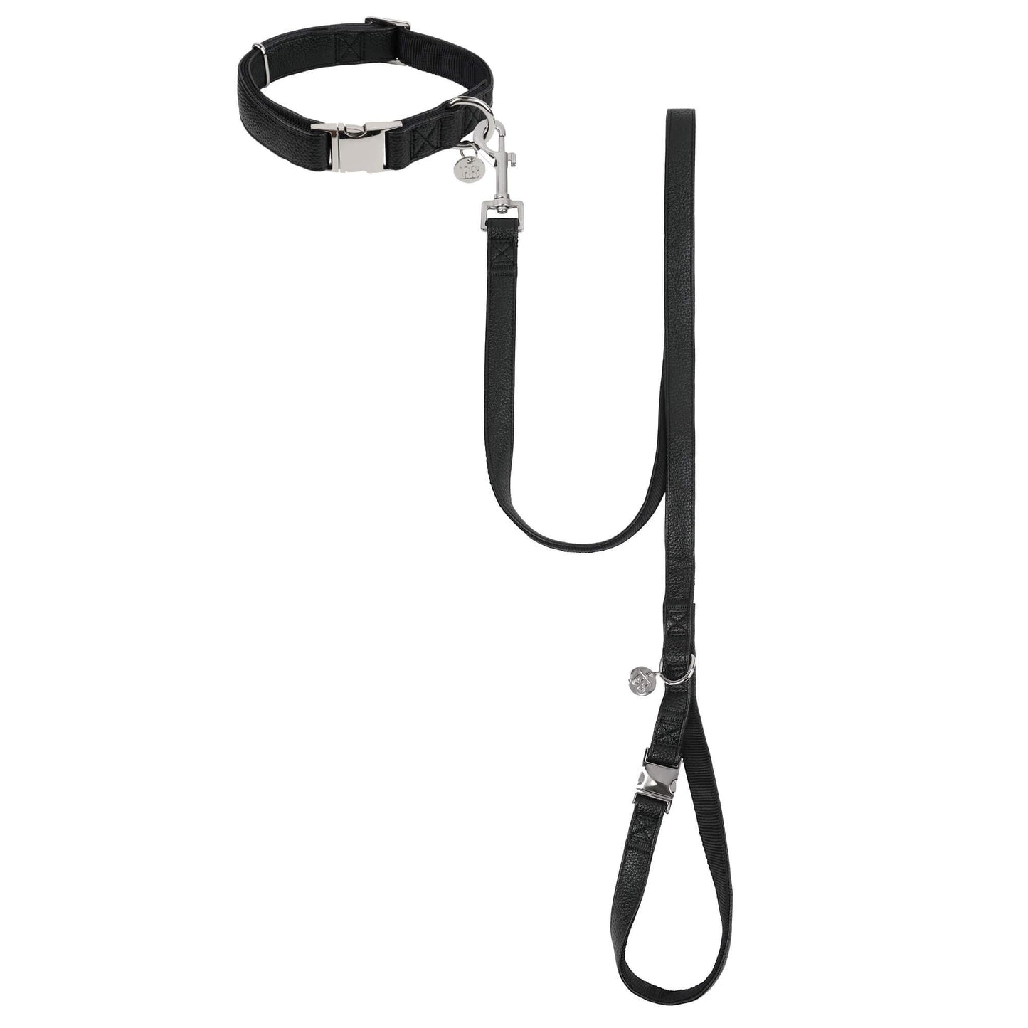 Buddy & Belle Faux Leather Dog Collar Black