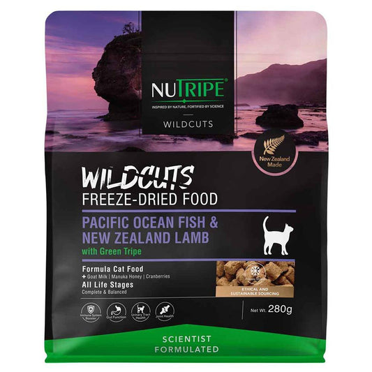 Nutripe Wildcuts Ocean Fish & Lamb With Green Tripe Freeze-Dried Cat Food