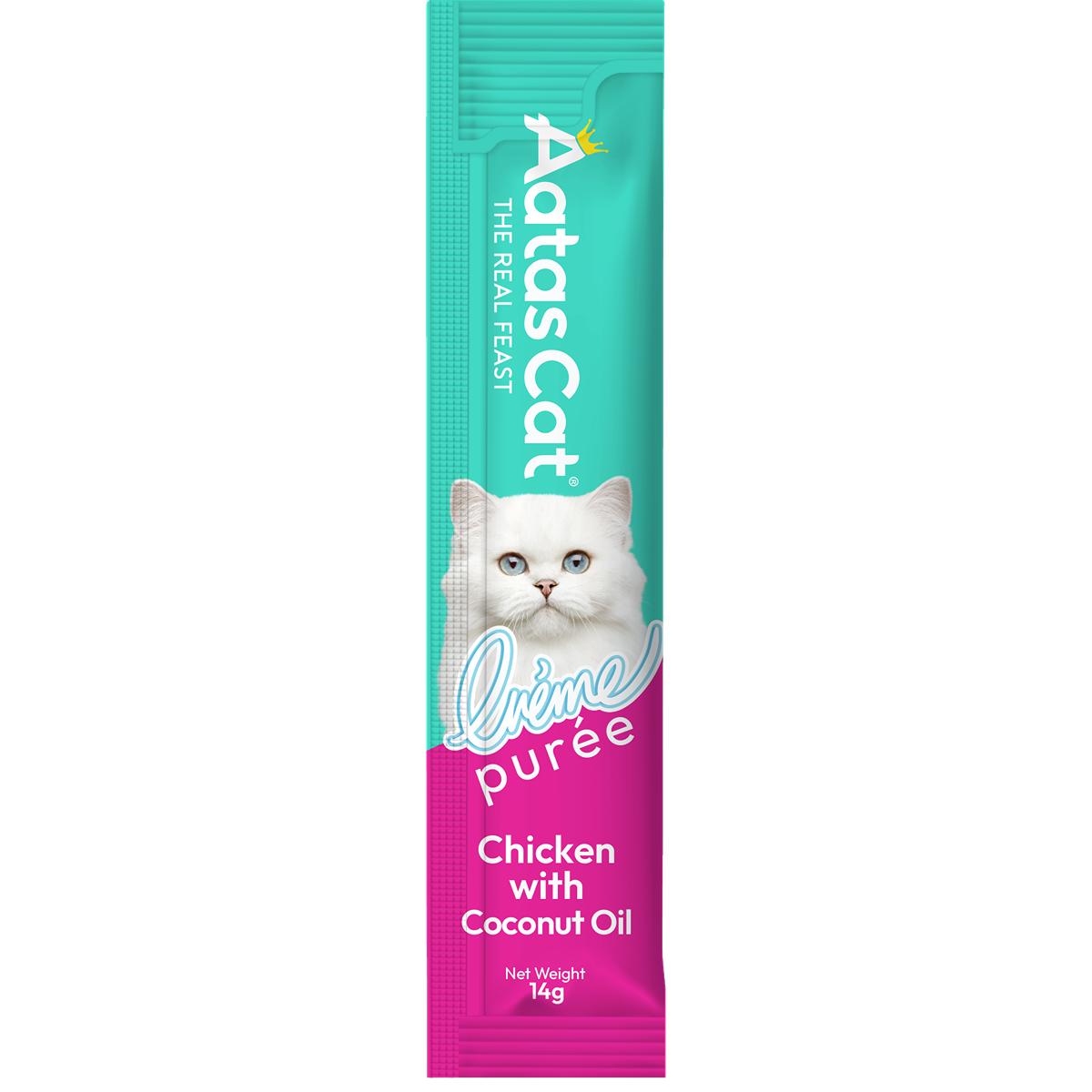 Aatas Creme Puree Chicken & Coconut Oil Cat Treats