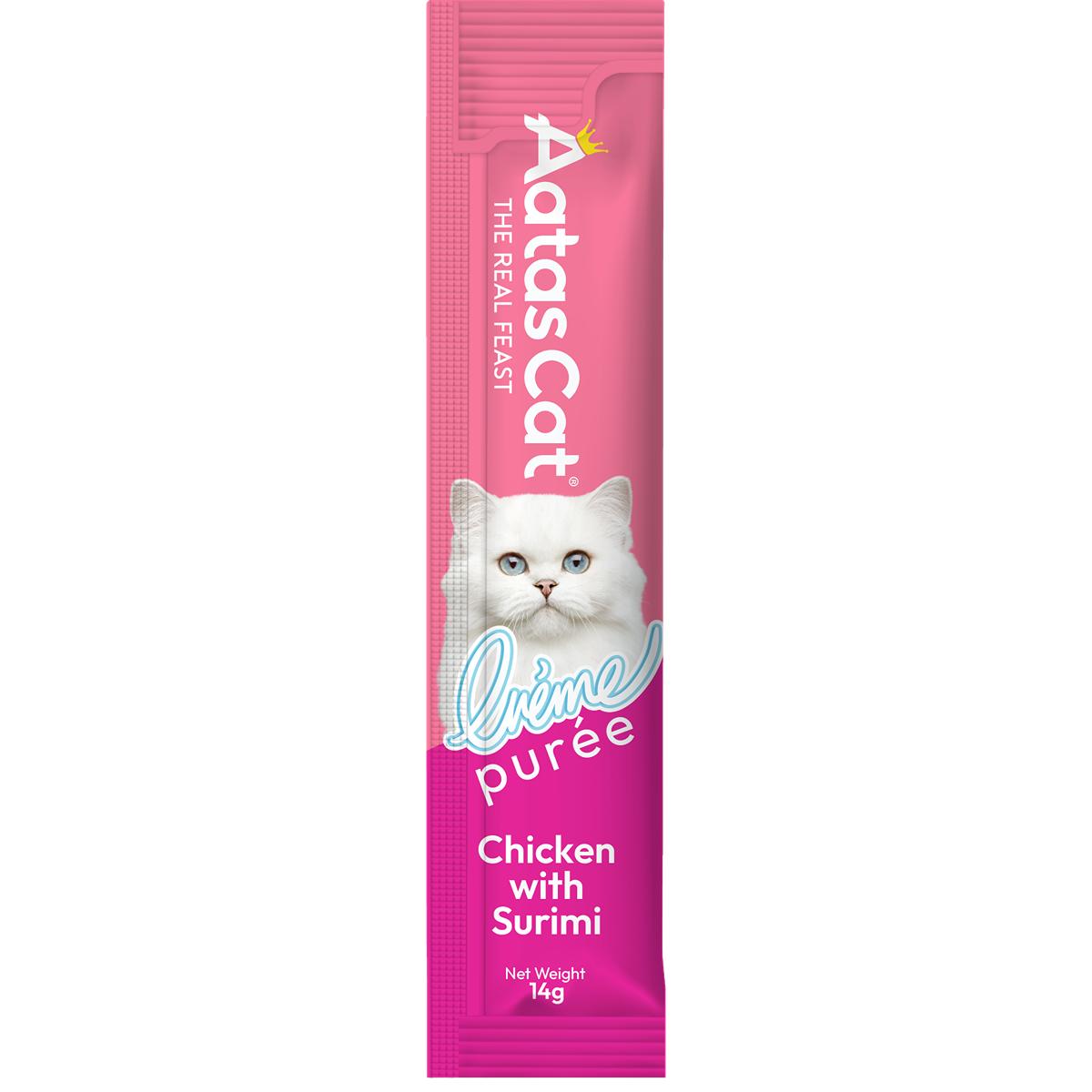 Aatas Creme Puree Chicken & Surimi Cat Treats